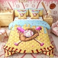 thumbnail image 1 of Castle Fairy Baseball Bat Glove Twin Bedding 7-Piece, Blue Ice Cream Drip Bedding Comforter Set, Brown Pink Yellow, 1 of 7