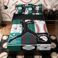 thumbnail image 1 of Castle Fairy Baseball Collage Zipper Twin Comforter Sets with Fitted Sheet and 2 Pillowcases, Sport Theme Checkered Zipper Bedding Set, Teal Red Black,4-Piece,Black Reversible, 1 of 6