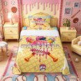 thumbnail image 1 of Castle Fairy Baseball Helmet Twin Sheets 3pcs, Waffle Ice Cream Drip Bedding, Pink Blue Yellow,1 Fitted Sheet, 1 Flat Sheet and 1 Pillowcase, 1 of 6