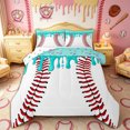 thumbnail image 1 of Castle Fairy Baseball Ice Cream King Size Comforter Sets 3pcs, Ball Gamer Comforters King Size, Teal Red,1 Comforter and 2 Pillowcases, 1 of 6