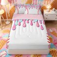 thumbnail image 1 of Castle Fairy Baseball Ice Cream Zipper Full Size Comforter Sets with Fitted Sheet and 2 Pillowcases, Sport Theme Zipper Bedding Set, Pink Blue White,4pcs,Pink Reversible, 1 of 6