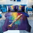 thumbnail image 1 of Castle Fairy Baseball Print Bedding Comforter Set 7pcs for Boys Girls,Watercolor Graffiti Splash Queen Bedding Sets Super Cozy,Sport Gamer Queen Sheet Sets,Super Cozy Room Decor,Reversible, 1 of 8