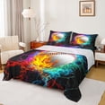 thumbnail image 1 of Castle Fairy Baseball Print Boy Twin Sheet Sets,Abstract Flame Water Bedding, 1 of 7