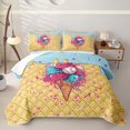 thumbnail image 1 of Castle Fairy Baseball Print Quilt Full,Ice Cream Cone Pattern Full Bedspread Sets,Pink Blue Yellow, 1 of 7