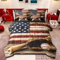 thumbnail image 1 of Castle Fairy Baseball Print Twin Bedding Sets,Vintage USA Flag Bedding Comforter Set, 1 of 8