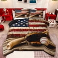 thumbnail image 1 of Castle Fairy Baseball Print Twin Comforter Sets,Vintage USA Flag Bedding Set, 1 of 8