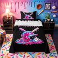 thumbnail image 1 of Castle Fairy Baseball Print Twin Sheets 3pcs, Ice Cream Drip Bedding, Pink Blue Black,1 Fitted Sheet, 1 Flat Sheet and 1 Pillowcase, 1 of 6