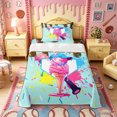 thumbnail image 1 of Castle Fairy Baseball Print Twin Sheets 3pcs, Ice Cream Sundae Pattern Bedding, Pink Blue,1 Fitted Sheet, 1 Flat Sheet and 1 Pillowcase, 1 of 6