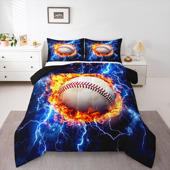Castle Fairy Baseball Queen Comforter Set,Sport Ball Game Bedding Comforter Set