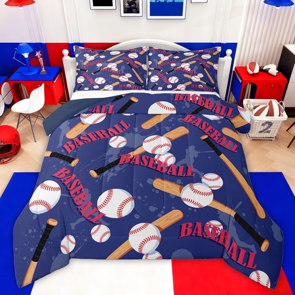 Castle Fairy Baseball Queen Comforter Set for Kids Children,Sport Bedding Comforter Set