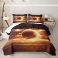 thumbnail image 1 of Castle Fairy Basketball Flame Quilt King,Sport Theme King Coverlet Set,Black Brown Gold, 1 of 7