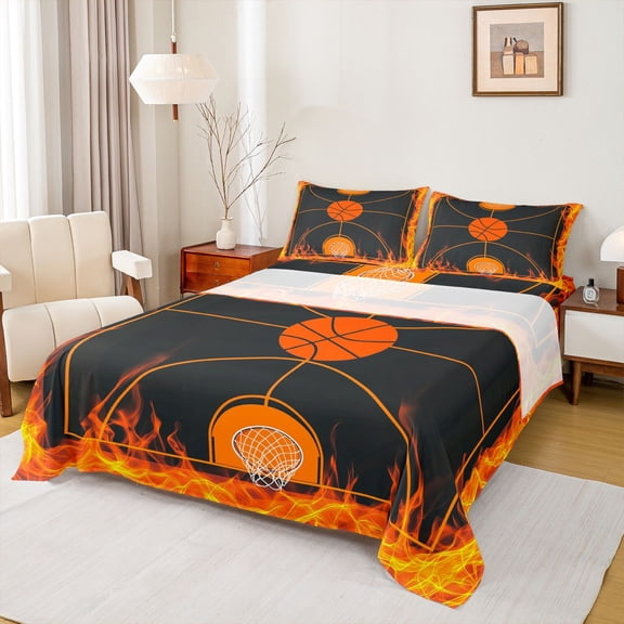 Castle Fairy Basketball Gamer Twin Sheet Sets for Kids Teens,Sport Ball Game Bedding