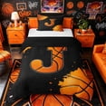 thumbnail image 1 of Castle Fairy Basketball Letter J Twin Duvet Cover, Sport Graffiti Splash Twin Bedding, Black Orange,Black Reversible,2pcs,1 Duvet Cover and 1 Pillowcase, 1 of 6