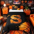 thumbnail image 1 of Castle Fairy Basketball Letter S Twin Duvet Cover, Sport Graffiti Splash Twin Bedding, Black Orange,Black Reversible,2pcs,1 Duvet Cover and 1 Pillowcase, 1 of 6