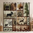 thumbnail image 1 of Castle Fairy Bear Deer Black Out Curtains,Geometric Plaid Curtains Pack of 2 (42x63 Each), 1 of 6