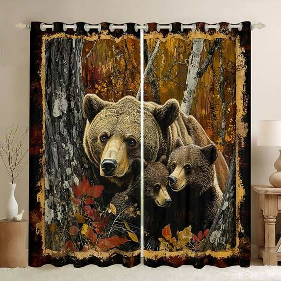 Castle Fairy Bears Animal Curtains Pack of 2 (42x84 Each),Jungle Animal Curtains Blackout