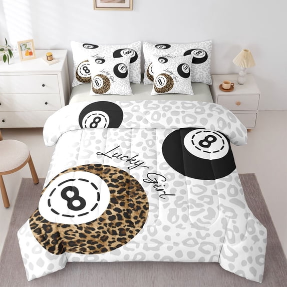 Castle Fairy Billiards Print Twin Bedding Sets,Snooker Sport Bedding Comforter Set