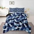 thumbnail image 1 of Castle Fairy Black Blue Camo Full Size Comforter Sets 3-Piece for Children Teens Adults,Vintage Camouflage Bedding Comforter Set,Abstract Geometric Lightweight Bedding Sets,Super Cozy Room Decor, 1 of 8