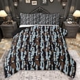 thumbnail image 1 of Castle Fairy Black Blue Camo Queen Comforter Set,Vintage Aesthetic Bedding Comforter Set, 1 of 8