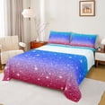 thumbnail image 1 of Castle Fairy Black Blue Glitter Print Queen Sheet Sets,Abstract Gradient Bed Set, 1 of 7