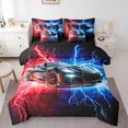 thumbnail image 1 of Castle Fairy Black Car Boy Bedding Comforter Set,Extreme Sport Full Bedding Set, 1 of 8