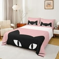 thumbnail image 1 of Castle Fairy Black Cat Girl 4 Pieces Queen Sheet Sets,Cartoon Animal Ultra Soft Flat Sheet,Black Pink Queen Fitted Sheet,Breathable Home Decor, 1 of 7