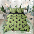 thumbnail image 1 of Castle Fairy Black Cats 7pcs Bedding Comforter Set for Children,Animal Paw Print Queen Bedding Sets Super Cozy,Black Green Queen Sheet Sets,Lightweight Room Decor, 1 of 8