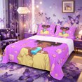 thumbnail image 1 of Castle Fairy Black Cute Anime Girl Bed Sheets 4-Piece,Dreamy Princess Print Full Size Sheets,Purple Pink,1 Fitted Sheet, 1 Flat Sheet and 2 Pillowcases, 1 of 6