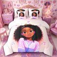 thumbnail image 1 of Castle Fairy Black Cute Girl Twin Bedding 7-Piece,Musical Note Print Bedding Comforter Set,Pink Purple,Grey Reversible, 1 of 7