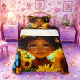 thumbnail image 1 of Castle Fairy Black Cute Girl Twin Sheets 3pcs,Sunflower Butterfly Print Bedding,Yellow Green,1 Fitted Sheet, 1 Flat Sheet and 1 Pillowcase, 1 of 6