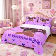 thumbnail image 1 of Castle Fairy Black Cute Princess Queen Sheets 4 Pieces,Sparkle Bow Print Queen Sheet Sets,Purple,1 Fitted Sheet, 1 Flat Sheet and 2 Pillowcases, 1 of 6