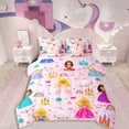 thumbnail image 1 of Castle Fairy Black Girl 7pcs Bedding Comforter Set,Princess Castle Queen Bedding Sets Super Cozy,Unicorn Rainbow Queen Sheet Sets,Super Cozy Cartoon Room Decor,Reversible, 1 of 8