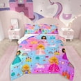 thumbnail image 1 of Castle Fairy Black Girl Princess 2pcs Bedding Comforter Set,Unicorn Rainbow Castle Twin Comforter Sets,Cartoon Animal Breathable Bedding Set,Microfiber Cute Bedroom Decor,Reversible, 1 of 8