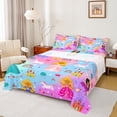 thumbnail image 1 of Castle Fairy Black Girl Princess 3pcs Twin Sheet Sets,Unicorn Rainbow Castle Twin Fitted Sheet,Cartoon Animal Breathable Flat Sheet,Microfiber Cute Bedroom Decor, 1 of 7