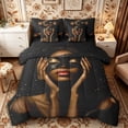 thumbnail image 1 of Castle Fairy Black Mask Girl King Bedding 7pcs,Stars Print King Bed in a Bag,Grey Reversible, 1 of 7