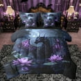 thumbnail image 1 of Castle Fairy Black Purple Dragon Bedding Comforter Set 7-Piece for Kids Children Teens,Chic Floral Lotus King Bedding Sets,Abstract Flower Animal Ultra Soft Bed Sheets,Luxury Bedroom Decor, 1 of 7