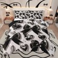 thumbnail image 1 of Castle Fairy Black Ribbon Bow Bedding Comforter Set 2pcs for Boys Girls,Kawaii Love Heart Print Twin Comforter Sets Microfiber,Dreamy Princess Breathable Bedding Set,Lightweight Room Decor, 1 of 8