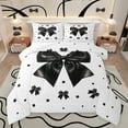 thumbnail image 1 of Castle Fairy Black Ribbon Bow Bedding Comforter Set 2pcs for Boys Girls,Kawaii Stars Print Twin Comforter Sets Microfiber,Dreamy Princess Breathable Bedding Set,Lightweight Room Decor,Reversible, 1 of 8
