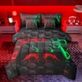 thumbnail image 1 of Castle Fairy Black Video Game Bedding Comforter Set,Geometric Honeycomb Full Bedding Set, 1 of 8