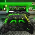 thumbnail image 1 of Castle Fairy Black Video Game Queen Comforter Set,Honeycomb Bedding Comforter Set, 1 of 8