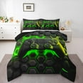 thumbnail image 1 of Castle Fairy Black Video Game Twin Comforter Sets,Geometric Honeycomb Bedding Set, 1 of 8