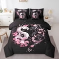 thumbnail image 1 of Castle Fairy Black White Dragon Bedding Comforter Set,Cherry Blossom Full Bedding Set, 1 of 8