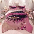 thumbnail image 1 of Castle Fairy Bling Eyelash Girl Twin Comforter Sets,Sparkling Crystal Bedding Set, 1 of 8