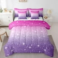 thumbnail image 1 of Castle Fairy Bling Glitter Print Twin Bedding Sets,Dreamy Princess Bedding Comforter Set, 1 of 8