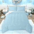 thumbnail image 1 of Castle Fairy Bling Stars Print 3 Pieces Queen Comforter Set for Kids Teens Adults,Blue White Ultra Soft Bedding Sets,Dreamy Princess Bedding Comforter Set Breathable,Ultra Soft Home Decor,Reversible, 1 of 8