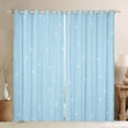 thumbnail image 1 of Castle Fairy Bling Stars Print Black Out Curtains for Kids Teens Adults,Blue White Curtains Pack of 2 (42x63 Each),Dreamy Princess Bedroom Curtains,Ultra Soft Home Decor, 1 of 6