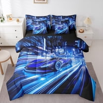 Castle Fairy Blue Car Boy Twin Bedding Sets,Extreme Sport Bedding Comforter Set