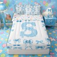 thumbnail image 1 of Castle Fairy Blue Cherry Bow Letter S Zipper Twin Comforter Sets with Fitted Sheet and 2 Pillowcases for Girls,Fruit Pattern Zipper Bedding Set,4-Piece,Reversible, 1 of 6