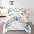 thumbnail image 1 of Castle Fairy Blue Dragon 2pcs Bedding Comforter Set,Starry Sky Twin Comforter Sets,Cartoon Rainbow Breathable Bedding Set,Super Cozy Cute Room Decor,Reversible, 1 of 8