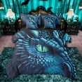thumbnail image 1 of Castle Fairy Blue Dragon Twin Bedding Sets,Abstract Wildlife Bedding Comforter Set, 1 of 8